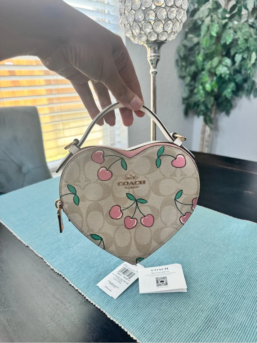 Coach Crossbody Bag In Signature Canvas With Cherry Print